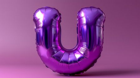 Purple Balloon Shaped Like the Letter Uの素材