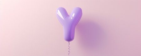 Purple letter Y Balloon on Pink Backgroundの素材