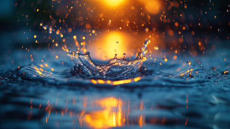 Sunset Splash in Waterの素材