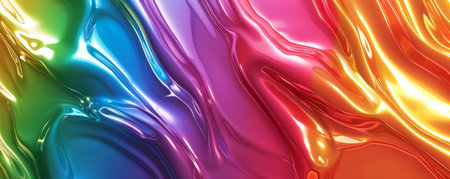 Vibrant multicolored abstract wave patternの素材