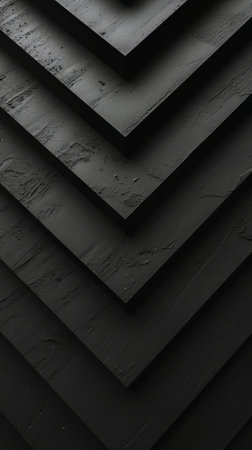 Black textured geometric shapes with angular layersの素材