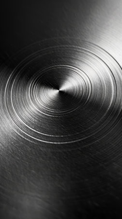 Close-up of metallic texture with circular patternの素材