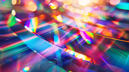 Abstract multicolored light reflections, close-up view. Modern art and creativity conceptの素材