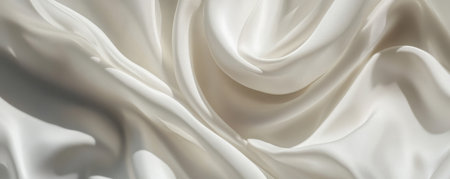 Smooth white silk fabric background, elegant texture. Luxury material and textile conceptの素材