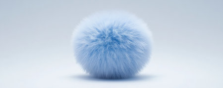 Fluffy blue sphere on a white background, minimalistic design conceptの素材