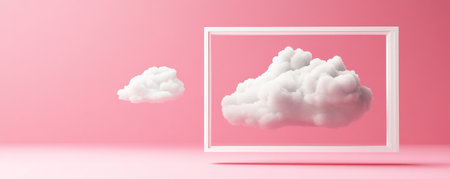 cloud art installation in pink room, surreal design conceptの素材