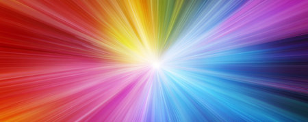 Burst of vibrant colors radiating in a dynamic patternの素材