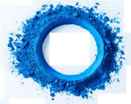 Abstract blue powder circle on transparent background, creativity and art conceptの素材