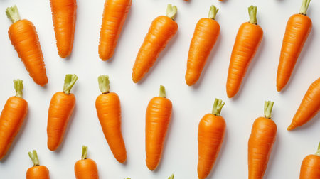 Pattern of orange carrots on transparent background, vibrant and healthy conceptの素材