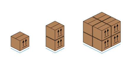 Cardboard boxes isolated on white backgroundのイラスト素材