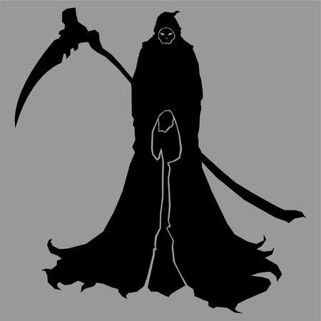 reaper,silhouette,death,dead,tattoo,scythe,black,grimm,vector,illustrationのイラスト素材