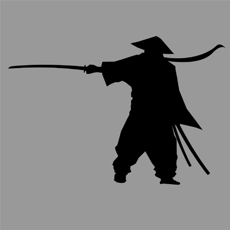 samurai,silhouette,ninja,ronin,shinobi,style,tattooのイラスト素材