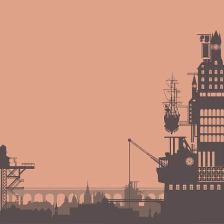 steampunk cityの写真素材