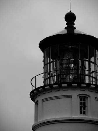 Old Fashioned Lighthouse in Black and Whiteの写真素材