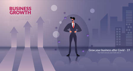 Illustration vector graphic of business grow after covid-19