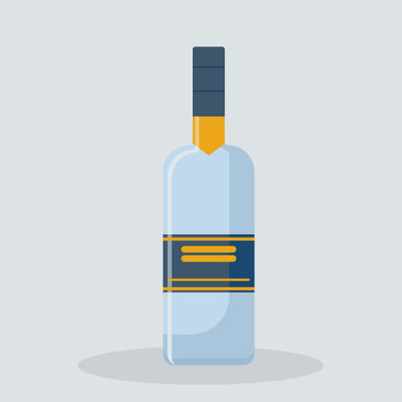 Wine bottle icon. Alcohol drink and beverage theme. Colorful design. Vector illustrationのイラスト素材