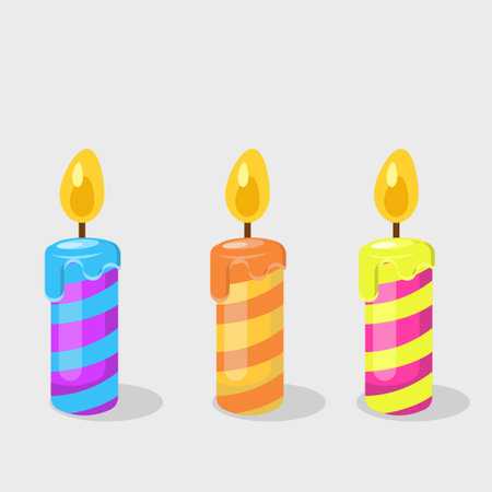 Candles set. Vector illustration. Isolated on white background.のイラスト素材
