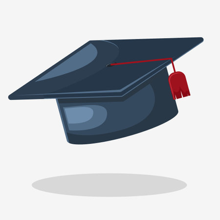 Graduation hat icon. Education school and learning theme. Colorful design. Vector illustrationのイラスト素材