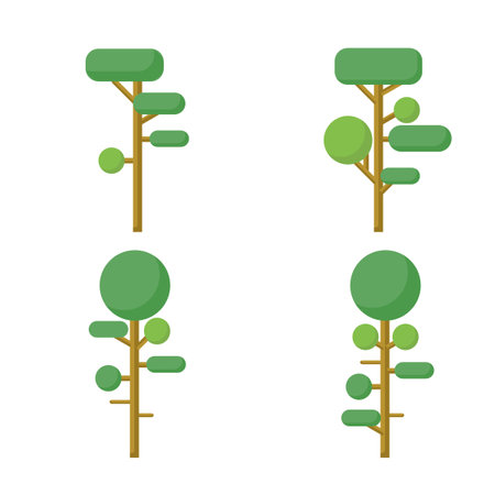 Set of trees. Vector illustration isolated on white background. Flat style.のイラスト素材