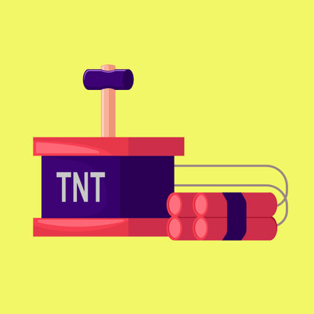 TNT dynamite bomb. Vector illustration in flat design style.のイラスト素材