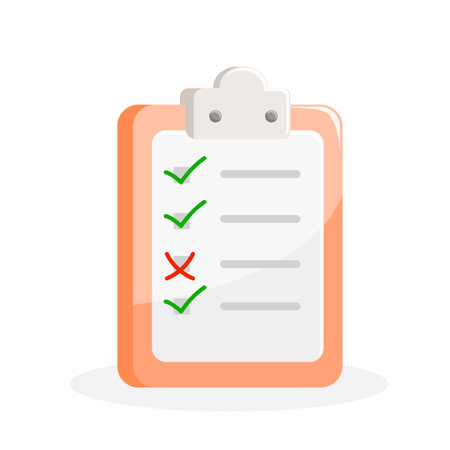 Clipboard with checklist icon. Flat vector illustration of clipboard with checklist icon.のイラスト素材