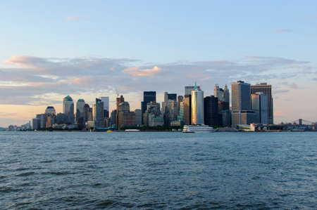 New York Mahnattan skyline from the bayのeditorial素材