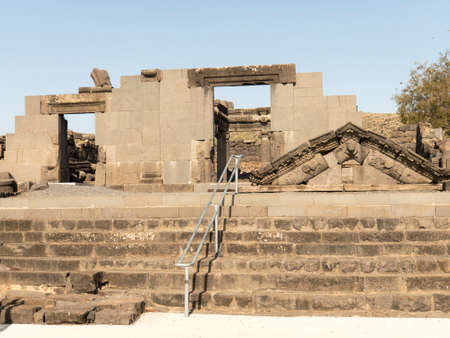 KORAZIM, ISRAEL. JANUARY, 2017. Archeological site of the biblical city of Korazim in Israel showing remains of several Christian civilizationsのeditorial素材