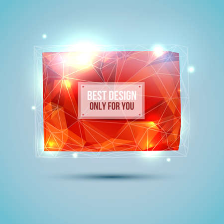 Triangle abstract background with frameのイラスト素材