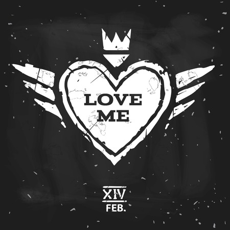 Happy Valentines day card in retro styleのイラスト素材