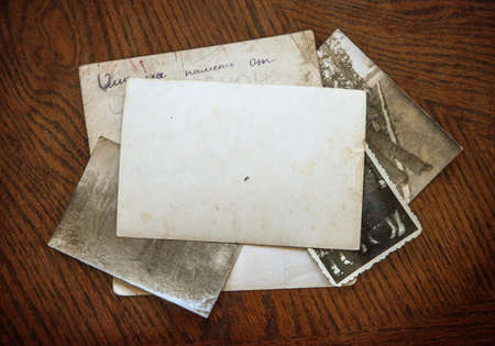Vintage background with old paper and lettersの写真素材
