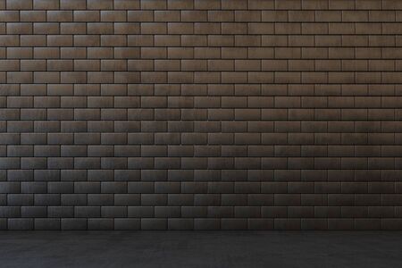 Black interior wall 3d render