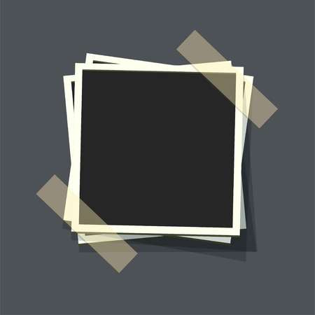 Isolated flat vector icon of retro photo frameのイラスト素材