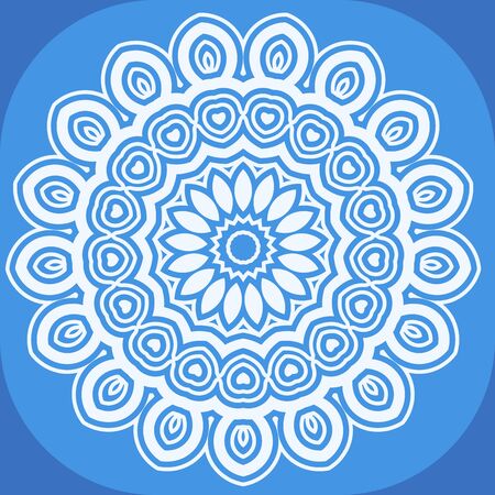 Christmas ornamental napkin background design in flat style with snowflakesのイラスト素材