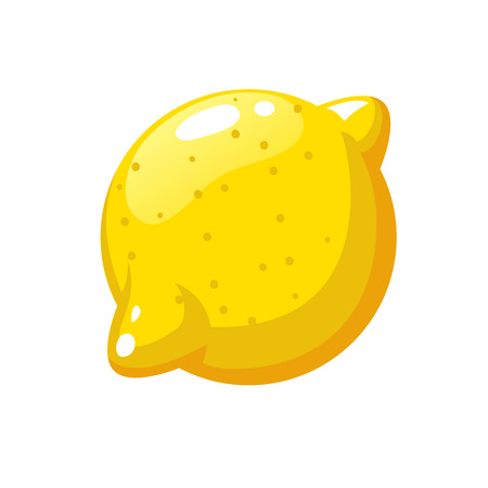 Fresh yellow Lemon fruit in flat styleのイラスト素材