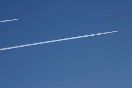 airplane photo on sky blueの写真素材