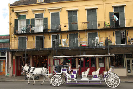 New Orleans, USA - April 23,2012: Street scene of the French Quarter in New Orleans.のeditorial素材