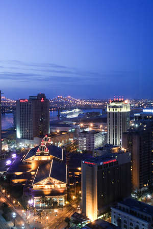 New Orleans, USA - April 23, 2011: Image of New Orleans night skyline.のeditorial素材
