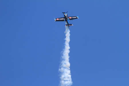 Chicago, USA - August 19, 2012: Image of a Stunt plane performance at the Chicago Air and Water...