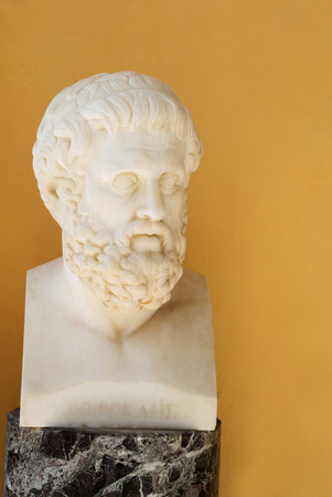 bust of Sophocles in Achilleion Palace in Corfu Greeceのeditorial素材