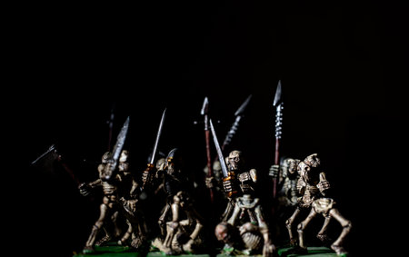 rol playing game miniature of table top game hammer of war and strategy game of an undead army