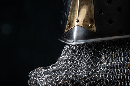 templar knight renaissance fair armor in metal textures and shape role playing game RPG epic...