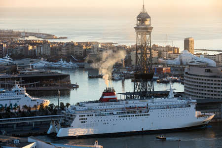 Morning view of the Port of Barcelona. Catalonia, Spainの写真素材