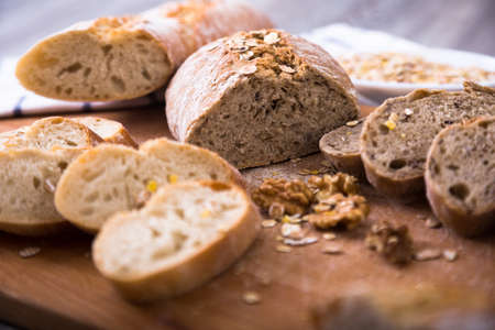 crispy slices of rye breadの写真素材