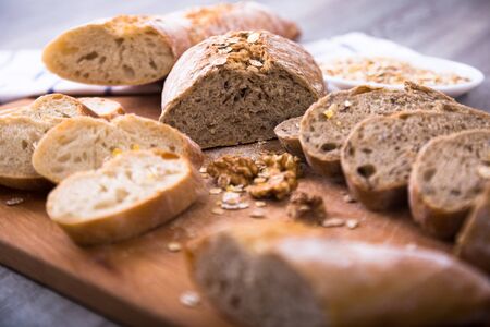 Freshslices of rye breadの写真素材