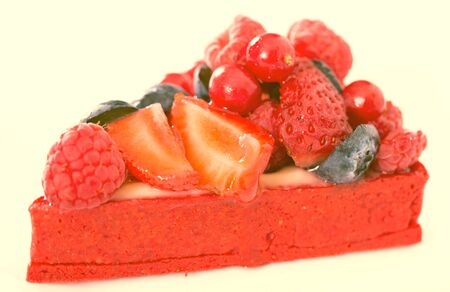 Delicious cake with fresh forest berriesの写真素材