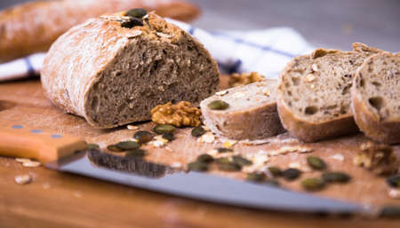 Fresh slices of breadの写真素材