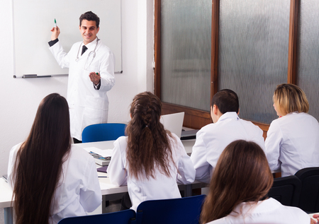 Medical students sitting in audienceの写真素材
