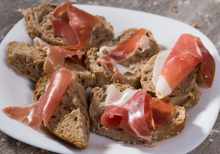 delicious sandwiches made with rye bread cheese and hamの写真素材