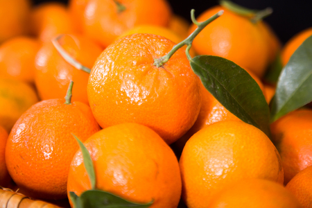 Closeup of ripe apetitic mandarinsの写真素材