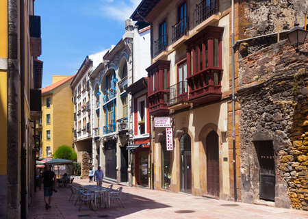 Oviedo, SPAIN - July 21, 2019: View of the city street. Asturias